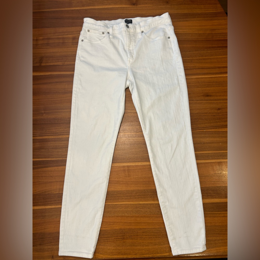 JCrew Factory 9” Mid-Rise Skinny White Jeans - Sz 30